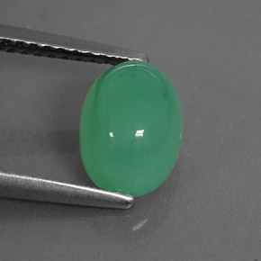 Chrysoprase vert naturelle transparent, 2,04 ct, transparent / translucide