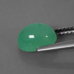 Chrysoprase vert naturelle transparent, 2,04 ct, transparent / translucide