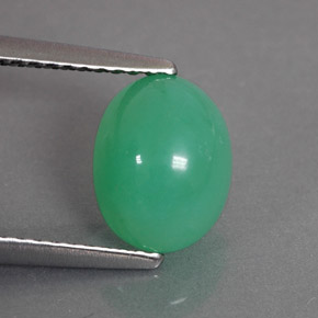 Chrysoprase vert naturelle transparent, 2,03 ct, transparent / translucide