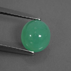 Chrysoprase vert naturelle transparent, 1,38 ct, transparent / translucide