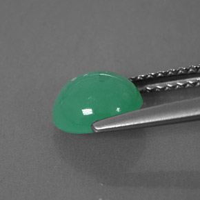 Chrysoprase vert naturelle transparent, 1,38 ct, transparent / translucide