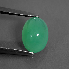 Chrysoprase vert naturelle transparent, 1,43 ct, transparent / translucide