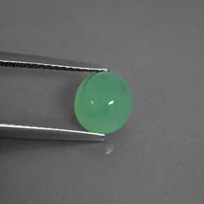 Chrysoprase vert naturelle transparent, 1,55 ct, transparent / translucide