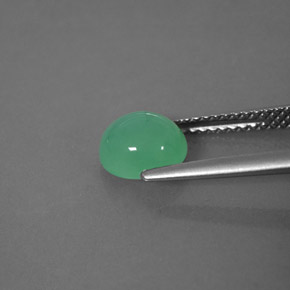 Chrysoprase vert naturelle transparent, 1,55 ct, transparent / translucide