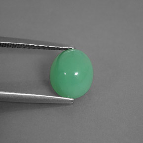 Chrysoprase vert naturelle transparent, 2,05 ct, transparent / translucide