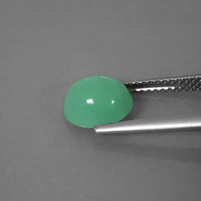 Chrysoprase vert naturelle transparent, 2,05 ct, transparent / translucide