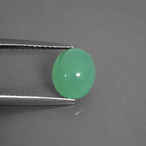 Chrysoprase vert naturelle transparent, 2,05 ct, transparent / translucide