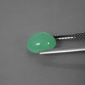 Chrysoprase vert naturelle transparent, 2,05 ct, transparent / translucide