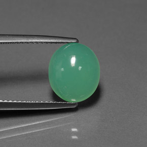 Chrysoprase vert naturelle transparent, 3,50 ct, transparent / translucide