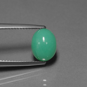 Chrysoprase vert naturelle transparent, 3,04 ct, transparent / translucide