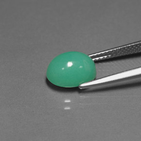 Chrysoprase vert naturelle transparent, 3,04 ct, transparent / translucide