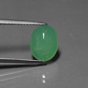 Chrysoprase vert naturelle transparent, 2,61 ct, transparent / translucide