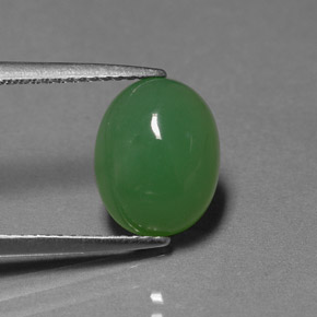 Chrysoprase vert naturelle transparent, 3,42 ct, transparent / translucide