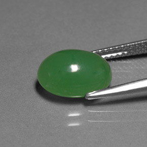 Chrysoprase vert naturelle transparent, 3,42 ct, transparent / translucide