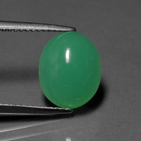 Chrysoprase vert naturelle transparent, 4,22 ct, transparent / translucide