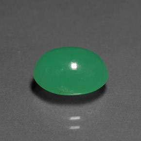 Chrysoprase vert naturelle transparent, 4,22 ct, transparent / translucide