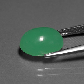 Chrysoprase vert naturelle transparent, 4,22 ct, transparent / translucide