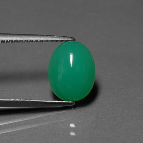 Chrysoprase vert naturelle transparent, 2,49 ct, transparent / translucide