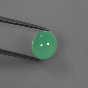 Chrysoprase vert naturelle transparent, 3,87 ct, transparent / translucide