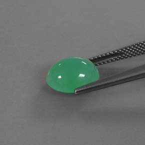 Chrysoprase vert naturelle transparent, 3,87 ct, transparent / translucide