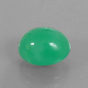 Chrysoprase vert naturelle coupe ovale, 3,45 ct, opaque