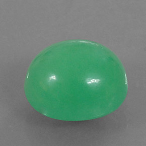 Chrysoprase vert naturelle coupe ovale, 3,95 ct, opaque