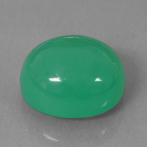 Chrysoprase vert naturelle coupe ovale, 5,35 ct, translucide