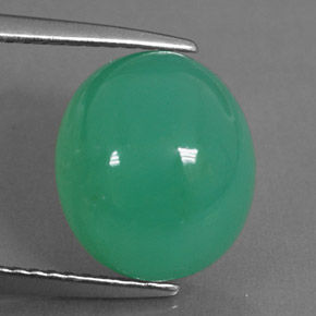 Chrysoprase vert naturelle coupe ovale, 5,35 ct, translucide