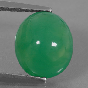 Chrysoprase vert naturelle coupe ovale, 2,68 ct, translucide