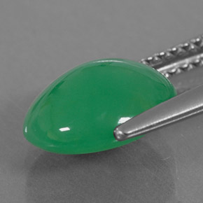 Chrysoprase vert naturelle coupe ovale, 2,68 ct, translucide