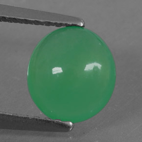 Chrysoprase vert naturelle coupe ovale, 1,27 ct, translucide