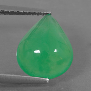Chrysoprase vert naturelle en forme de poire, 2,68 ct, translucide