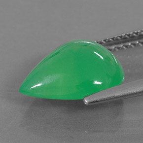 Chrysoprase vert naturelle en forme de poire, 2,68 ct, translucide