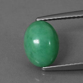 Chrysoprase vert naturelle coupe ovale, 2,03 ct, opaque
