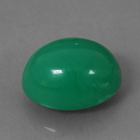 Chrysoprase vert naturelle coupe ovale, 5,34 ct, translucide