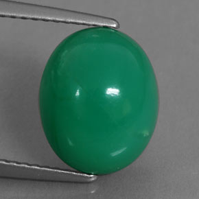 Chrysoprase vert naturelle coupe ovale, 5,34 ct, translucide