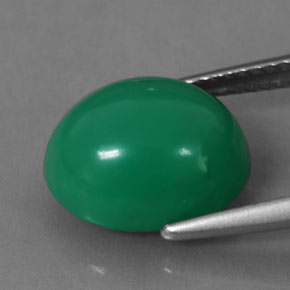 Chrysoprase vert naturelle coupe ovale, 5,34 ct, translucide