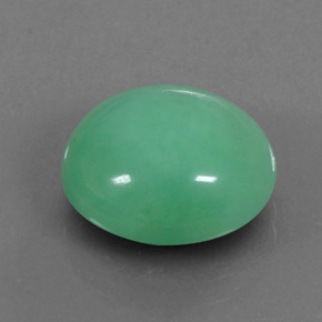 Chrysoprase vert naturelle coupe ovale, 6,16 ct, opaque