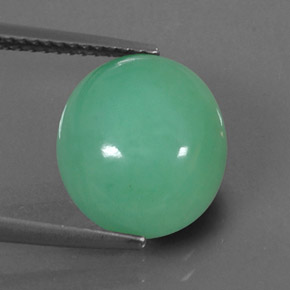 Chrysoprase vert naturelle coupe ovale, 6,16 ct, opaque
