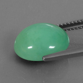 Chrysoprase vert naturelle coupe ovale, 6,16 ct, opaque