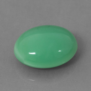 Chrysoprase vert naturelle coupe ovale, 5,43 ct, opaque