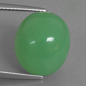 Chrysoprase vert naturelle transparent, 9,75 ct, transparent / translucide