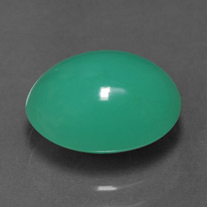 Chrysoprase vert naturelle coupe ovale, 2,58 ct, translucide