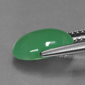 Chrysoprase vert naturelle transparent, 2,42 ct, transparent / translucide