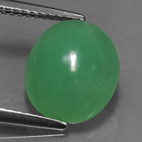 Chrysoprase vert naturelle transparent, 3,90 ct, transparent / translucide