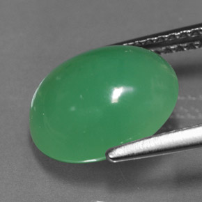 Chrysoprase vert naturelle transparent, 3,90 ct, transparent / translucide