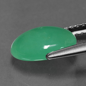 Chrysoprase vert naturelle transparent, 2,31 ct, transparent / translucide