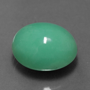 Chrysoprase vert naturelle coupe ovale, 2,84 ct, opaque