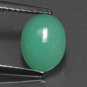 Chrysoprase vert naturelle coupe ovale, 1,47 ct, translucide