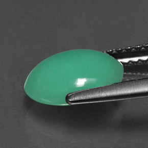 Chrysoprase vert naturelle coupe ovale, 1,47 ct, translucide